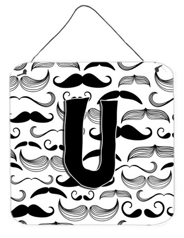 CJ2009-UDS66 Letter U Moustache Initial Wall and Door Hanging Prints