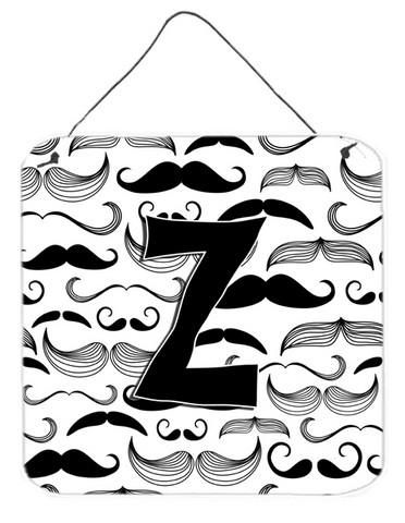 Letter Z Moustache Initial Wall and Door Hanging Prints
