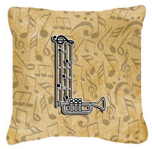 Picture of Carolines Treasures CJ2004-LPW1414 Letter L Musical Instrument Alphabet Canvas Fabric Decorative Pillow