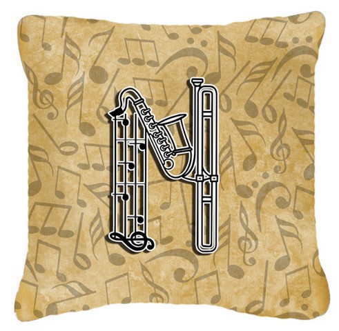 Letter N Musical Instrument Alphabet Canvas Fabric Decorative Pillow