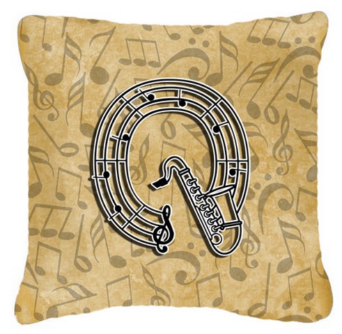 Letter Q Musical Instrument Alphabet Canvas Fabric Decorative Pillow