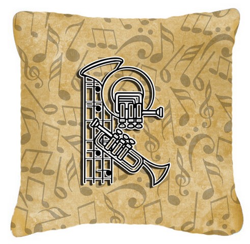 Letter R Musical Instrument Alphabet Canvas Fabric Decorative Pillow