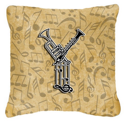 Letter Y Musical Instrument Alphabet Canvas Fabric Decorative Pillow