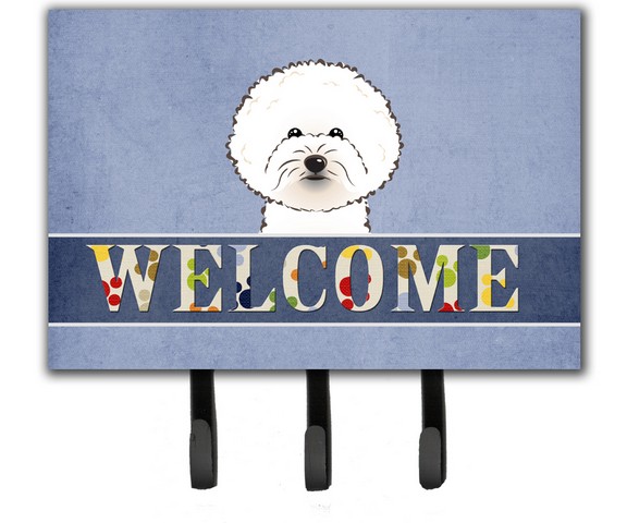 BB1403TH68 Bichon Frise Welcome Leash & Key Holder
