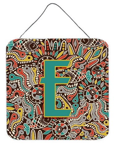 CJ2013-EDS66 Letter E Retro Tribal Alphabet Initial Wall and Door Hanging Prints