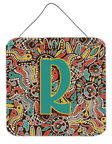 CJ2013-RDS66 Letter R Retro Tribal Alphabet Initial Wall and Door Hanging Prints