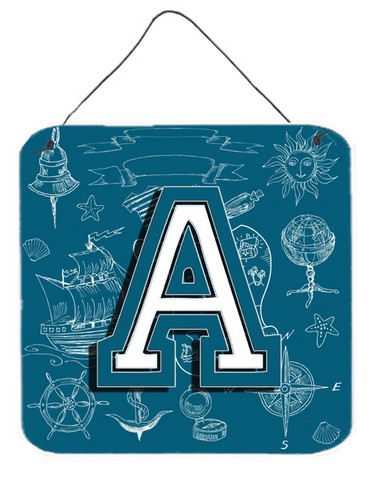 Letter A Sea Doodles Initial Alphabet Wall and Door Hanging Prints