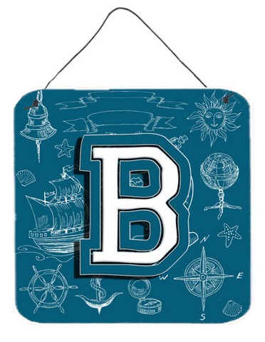 Letter B Sea Doodles Initial Alphabet Wall and Door Hanging Prints