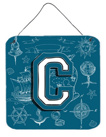 CJ2014-CDS66 Letter C Sea Doodles Initial Alphabet Wall and Door Hanging Prints
