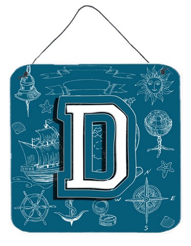 Letter D Sea Doodles Initial Alphabet Wall and Door Hanging Prints