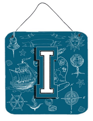 Picture of Carolines Treasures CJ2014-IDS66 Letter I Sea Doodles Initial Alphabet Wall and Door Hanging Prints
