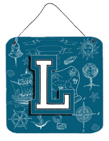 Letter L Sea Doodles Initial Alphabet Wall and Door Hanging Prints