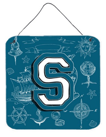 Letter S Sea Doodles Initial Alphabet Wall and Door Hanging Prints