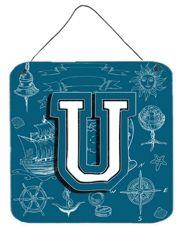 Picture of Carolines Treasures CJ2014-UDS66 Letter U Sea Doodles Initial Alphabet Wall and Door Hanging Prints