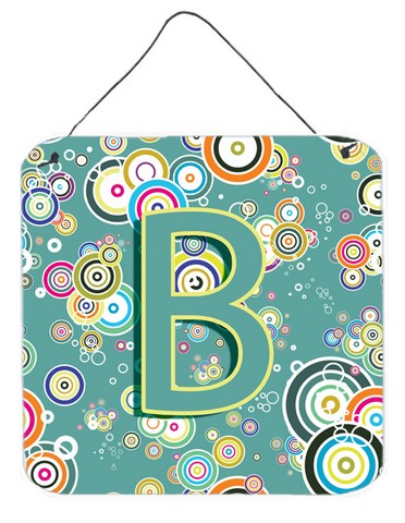 CJ2015-BDS66 Letter B Circle Circle Teal Initial Alphabet Wall and Door Hanging Prints