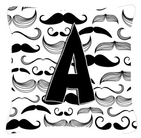 Letter A Moustache Initial Canvas Fabric Decorative Pillow