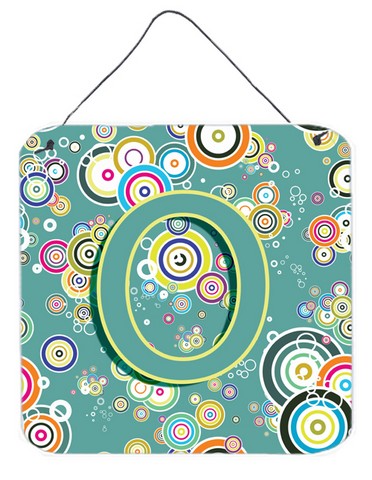 CJ2015-ODS66 Letter O Circle Circle Teal Initial Alphabet Wall and Door Hanging Prints