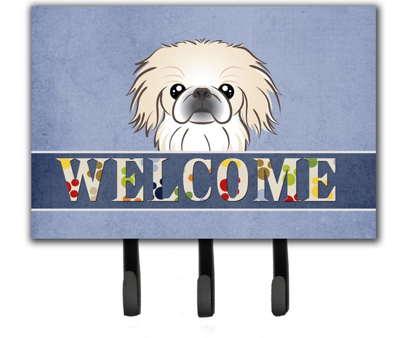 Pekingese Welcome Leash & Key Holder
