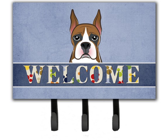 Boxer Welcome Leash & Key Holder