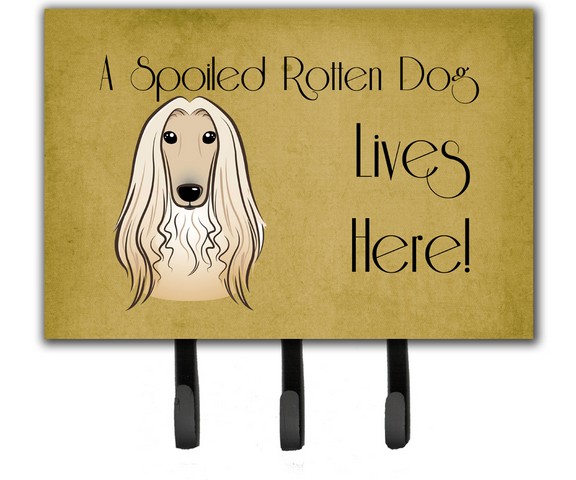 Afghan Hound Spoiled Dog Lives Here Leash & Key Holder