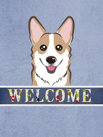 BB1439GF Sable Corgi Welcome Flag Garden Size