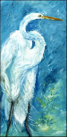 Bruce The Egret Indoor & Outdoor Runner Mat, 58 x 28 in.