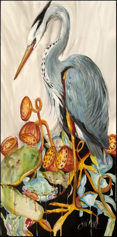 Blue Heron And Crabs Indoor & Outdoor Runner Mat, 58 x 28 in.