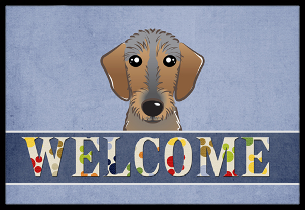 Wirehaired Dachshund Welcome Indoor & Outdoor Mat 24 x 36 in.