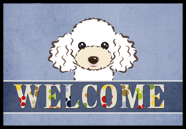 White Poodle Welcome Indoor & Outdoor Mat, 24 x 36 in.