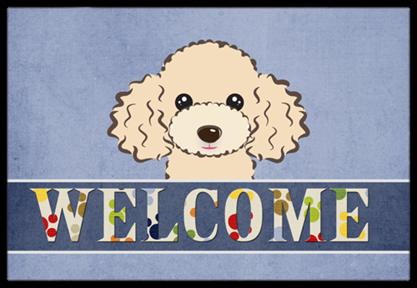 Buff Poodle Welcome Indoor & Outdoor Mat- 24 x 36 in.