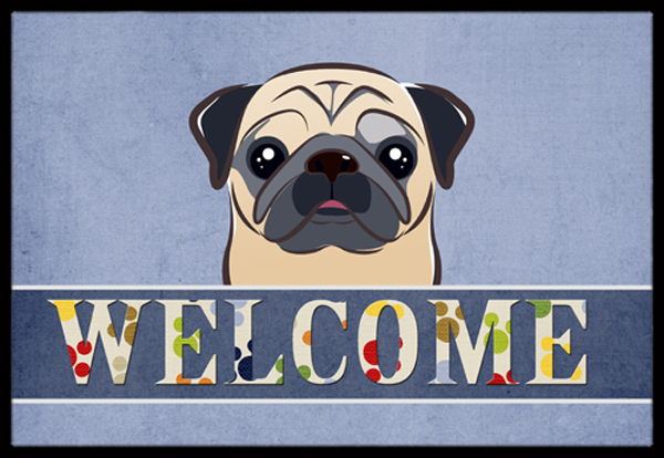 Fawn Pug Welcome Indoor & Outdoor Mat, 24 x 36 in.