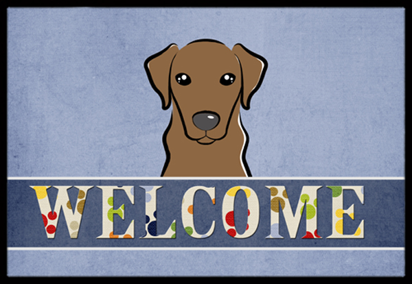 Chocolate Labrador Welcome Indoor & Outdoor Mat - 18 x 27 in.
