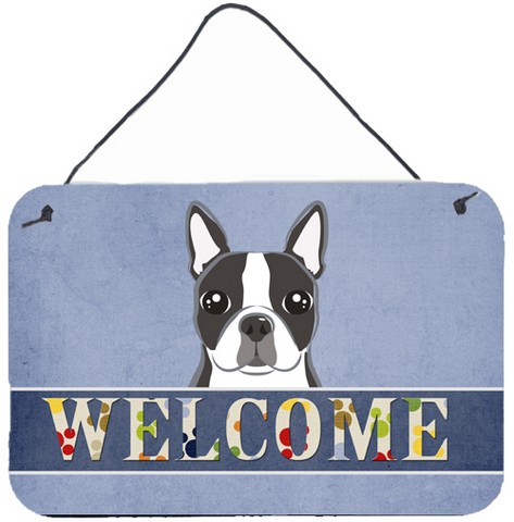 Boston Terrier Welcome Wall and Door Hanging Prints