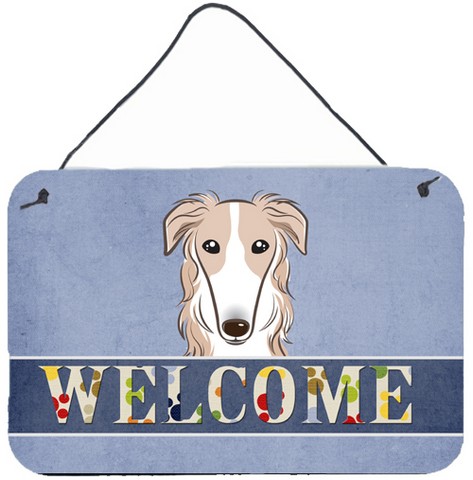 Borzoi Welcome Wall and Door Hanging Prints