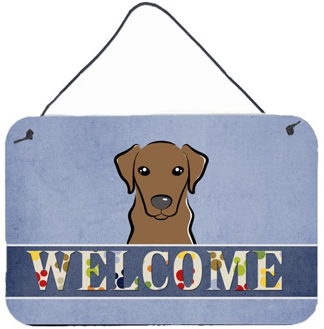 Chocolate Labrador Welcome Wall and Door Hanging Prints