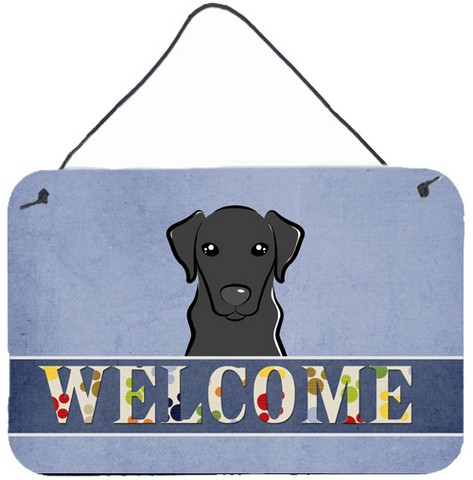 Black Labrador Welcome Wall and Door Hanging Prints