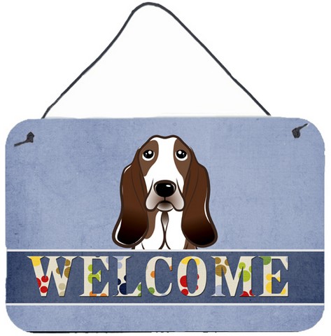 Basset Hound Welcome Wall and Door Hanging Prints