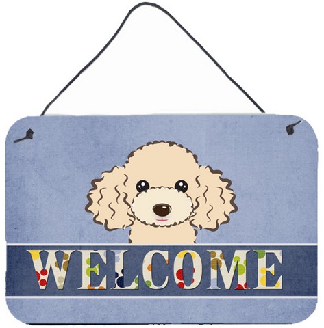 Buff Poodle Welcome Wall and Door Hanging Prints