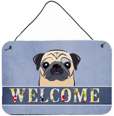 Fawn Pug Welcome Wall and Door Hanging Prints
