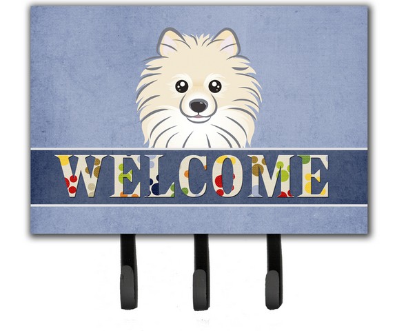 BB1393TH68 Pomeranian Welcome Leash & Key Holder