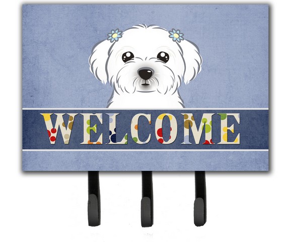 BB1394TH68 Maltese Welcome Leash & Key Holder