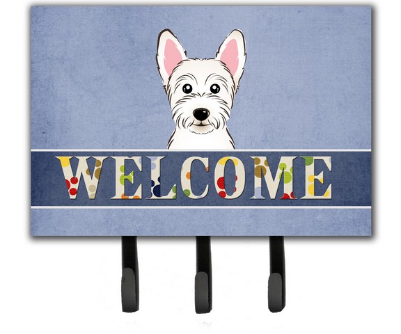 BB1412TH68 Westie Welcome Leash & Key Holder