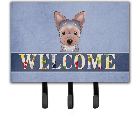 Yorkie Puppy Welcome Leash & Key Holder