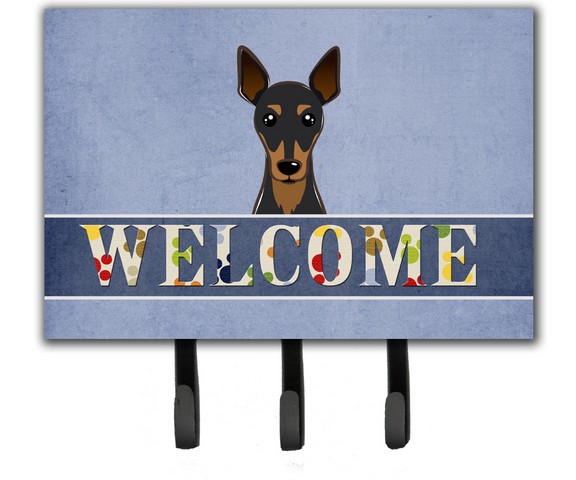 Min Pin Welcome Leash & Key Holder