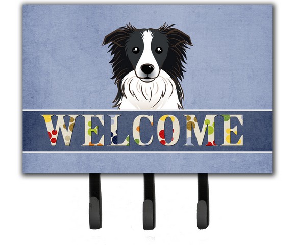 Border Collie Welcome Leash & Key Holder