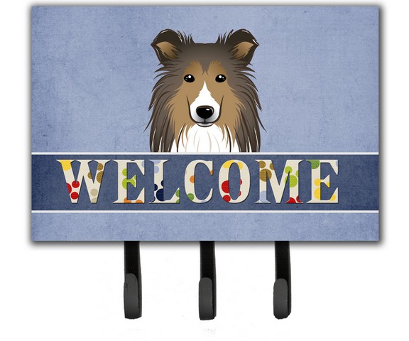 BB1428TH68 Sheltie Welcome Leash & Key Holder