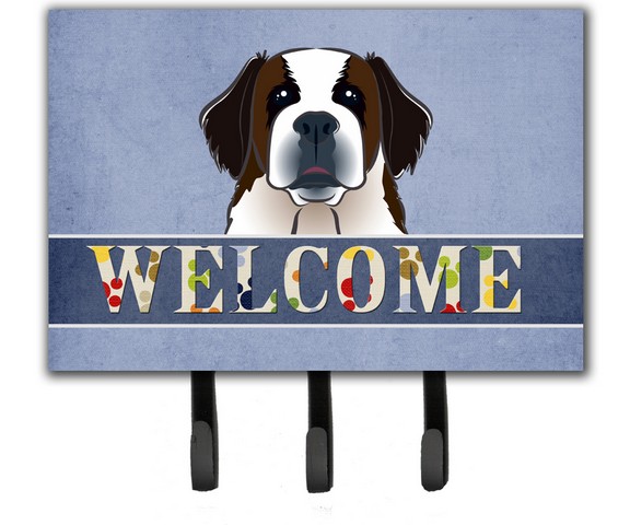 Saint Bernard Welcome Leash & Key Holder