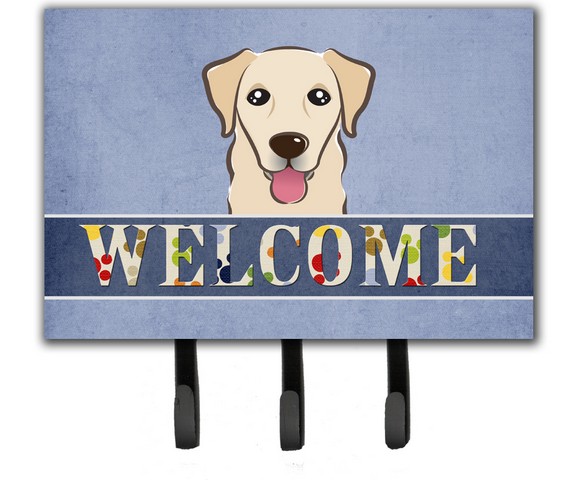 BB1438TH68 Golden Retriever Welcome Leash & Key Holder