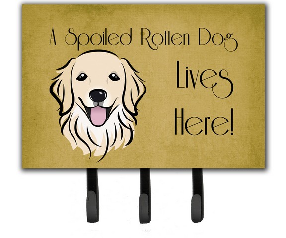 Golden Retriever Spoiled Dog Lives Here Leash & Key Holder