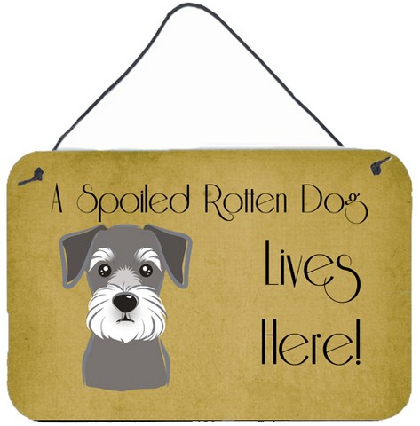Schnauzer Spoiled Dog Lives Here Wall and Door Hanging Prints